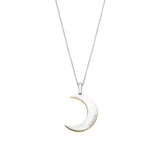 Ti Sento Mother Of Pearl Studded Moon Pendant Necklace SALE