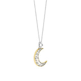 Ti Sento Mother Of Pearl Studded Moon Pendant Necklace SALE