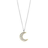 Ti Sento Mother Of Pearl Studded Moon Pendant Necklace SALE