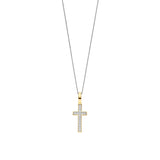 Ti Sento Faith Cross Sterling Silver CZ Necklace Golden
