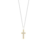 Ti Sento Faith Cross Sterling Silver CZ Necklace Golden