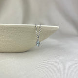 9ct White Gold Aquamarine Diamond Oval Halo Pendant