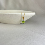 9ct Yellow Gold Peridot Diamond Oval Halo Pendant