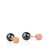 Bering Arctic Symphony Rose Gold Black Ceramic Double Stud Earrings SALE