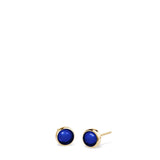 Bering Arctic Symphony Dark Blue Yellow Gold Round Stud Earrings