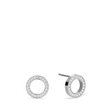 Bering Arctic Symphony Silver Large Circle Stud Earrings SALE