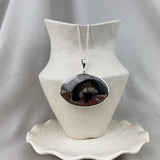 Sterling Silver 'David & Goliath' Oval Agate Pendant