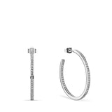 Bering Arctic Symphony Silver CZ XL Hoop Earrings SALE