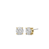 Ti Sento Claw Set CZ XL Stud Earrings Golden