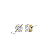 Ti Sento Claw Set CZ XL Stud Earrings Golden