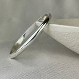 Sterling Silver Oval D-Shape Profile Hinged Bangle