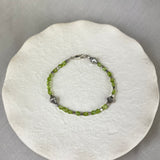 Sterling Silver Handmade Peridot Stacking Bracelet