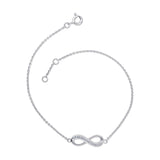 Dew Sterling Silver Infinity CZ Bracelet 8"