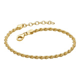 Dew Silver Gold Plated Rope Twist Chain Bracelet