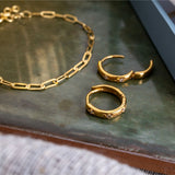 Dew Sterling Silver Gold Plated Paperclip Link Chain Bracelet 7"