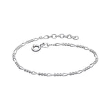 Dew Sterling Silver Figaro Chain Bracelet 7"