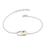 Dew Silver Linked Circle Gold Plate Bracelet