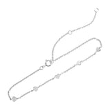 Dew Sterling Silver Petite Heart Station Bracelet 8"