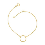 Dew Gold Plate Open Circle Rope Twist Bracelet