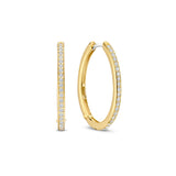 Ti Sento Tennis CZ Oval Hoop Earrings Golden