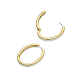 Ti Sento Tennis CZ Oval Hoop Earrings Golden