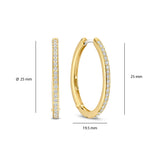 Ti Sento Tennis CZ Oval Hoop Earrings Golden