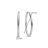 Ti Sento Classic Oversized Hoop Earrings Silver 35mm