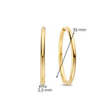 Ti Sento Classic Oversized Hoop Earrings Gold Plated 35mm
