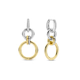 Ti Sento Circle Link CZ Drop Earrings