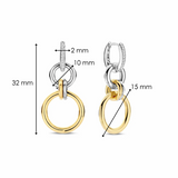 Ti Sento Circle Link CZ Drop Earrings