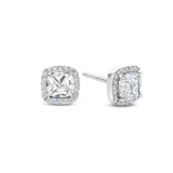 Ti Sento Classic Square Halo Sterling Silver CZ Stud Earrings