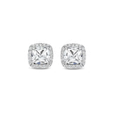 Ti Sento Classic Square Halo Sterling Silver CZ Stud Earrings