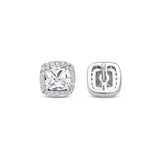 Ti Sento Classic Square Halo Sterling Silver CZ Stud Earrings