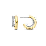 Ti Sento Classic CZ Double Hoop Earrings Golden