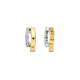 Ti Sento Classic CZ Double Hoop Earrings Golden