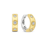 Ti Sento Classic CZ Studded Hoop Earrings Golden