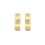 Ti Sento Classic CZ Studded Hoop Earrings Golden