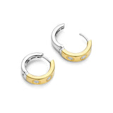 Ti Sento Classic CZ Studded Hoop Earrings Golden