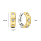 Ti Sento Classic CZ Studded Hoop Earrings Golden
