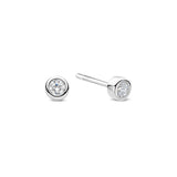 Ti Sento Classic Round Rubover CZ Stud Earrings