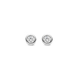 Ti Sento Classic Round Rubover CZ Stud Earrings