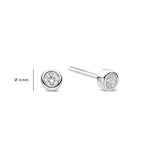 Ti Sento Classic Round Rubover CZ Stud Earrings