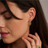 Ti Sento Classic Round Rubover CZ Stud Earrings Golden