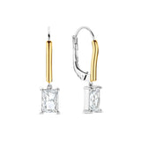 Ti Sento Classic Rectangular CZ Sterling Silver Drop Earrings Golden