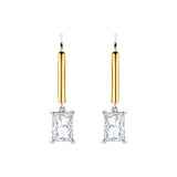 Ti Sento Classic Rectangular CZ Sterling Silver Drop Earrings Golden
