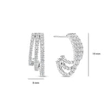 Ti Sento Stardust Structured CZ Hoop Earrings