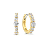 Ti Sento Solitaire Tennis CZ Hoop Earrings Golden 14mm