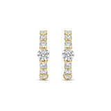 Ti Sento Solitaire Tennis CZ Hoop Earrings Golden 14mm