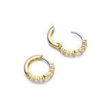 Ti Sento Solitaire Tennis CZ Hoop Earrings Golden 14mm