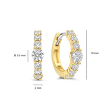 Ti Sento Solitaire Tennis CZ Hoop Earrings Golden 14mm